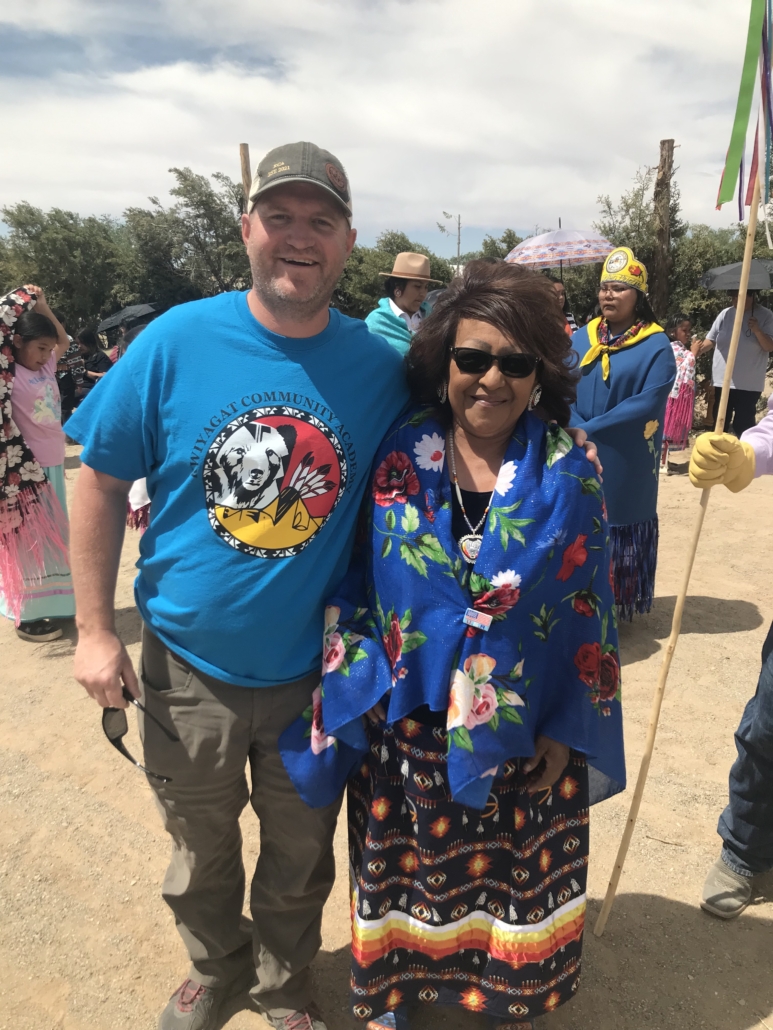 Arleen Colorow, VISTA Member on the right, with Gregory Felsen, Supervisor at CSU Extension, at Bear Dance, a cultural celebration and preservation of the Southern Ute Indian Tribe